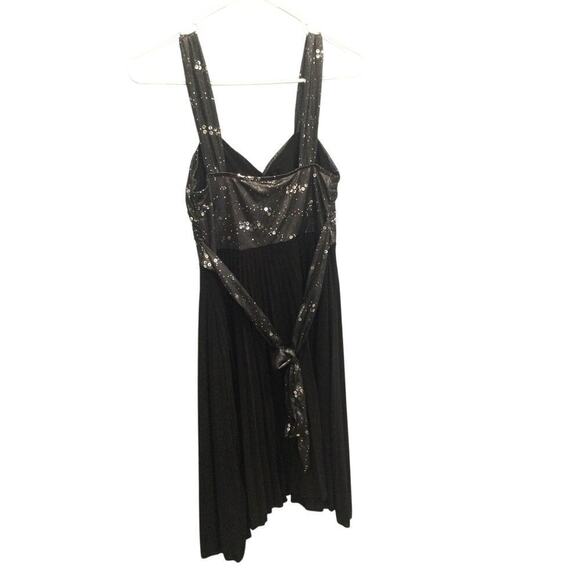 Vintage Babydoll Dress Size Small Black Sequin Whimsigoth Y2K 90s Chiffon Prom - Picture 5 of 9